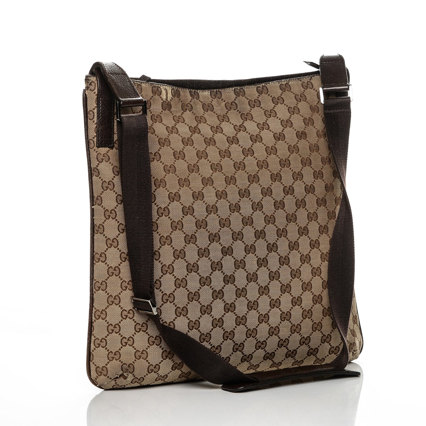 Monogram Large Flat Messenger Bag Dark Brown
