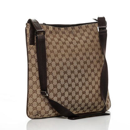 Gucci Monogram Large Flat Messenger Bag Dark Brown 3 of 7