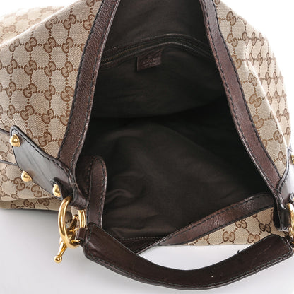 Gucci Monogram Large Jockey Hobo Dark Brown 5 of 13