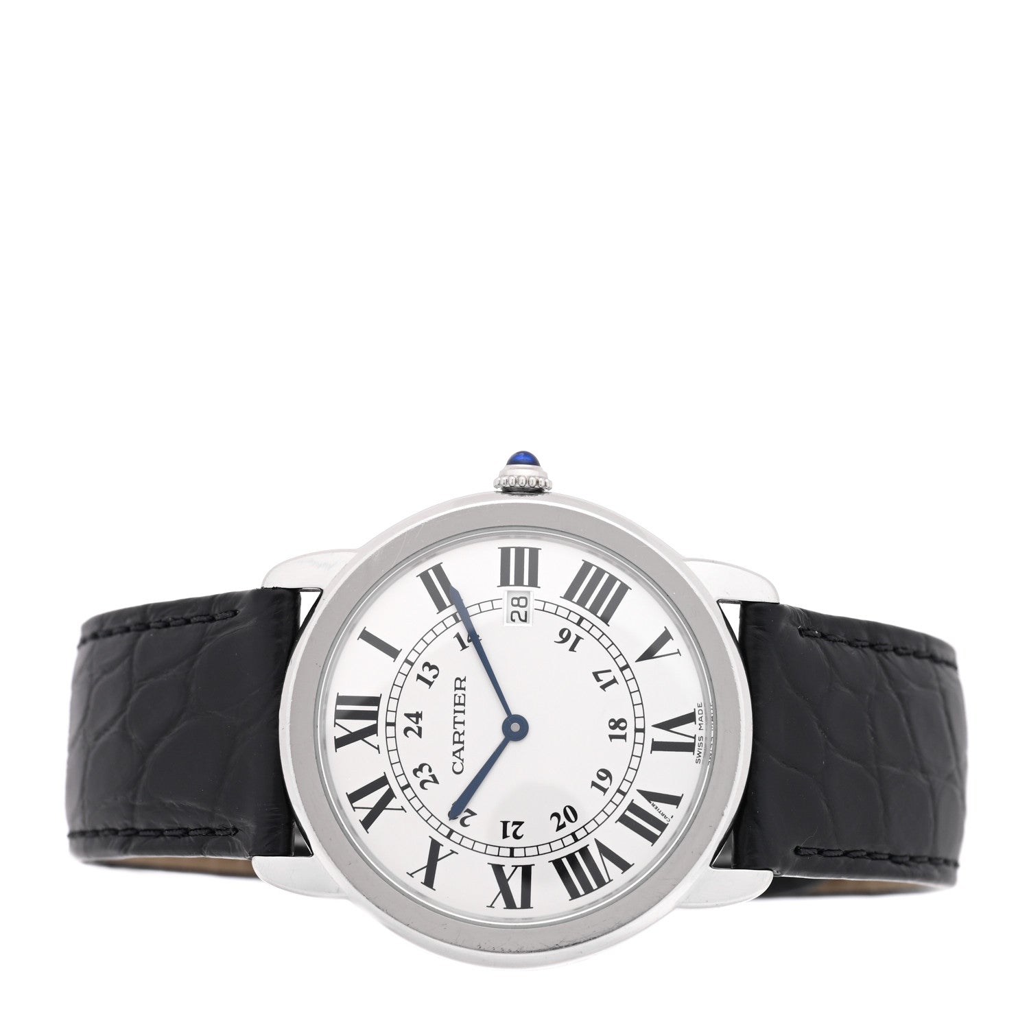 Cartier Stainless Steel Alligator 36mm Ronde Solo Quartz Watch 2 of 5