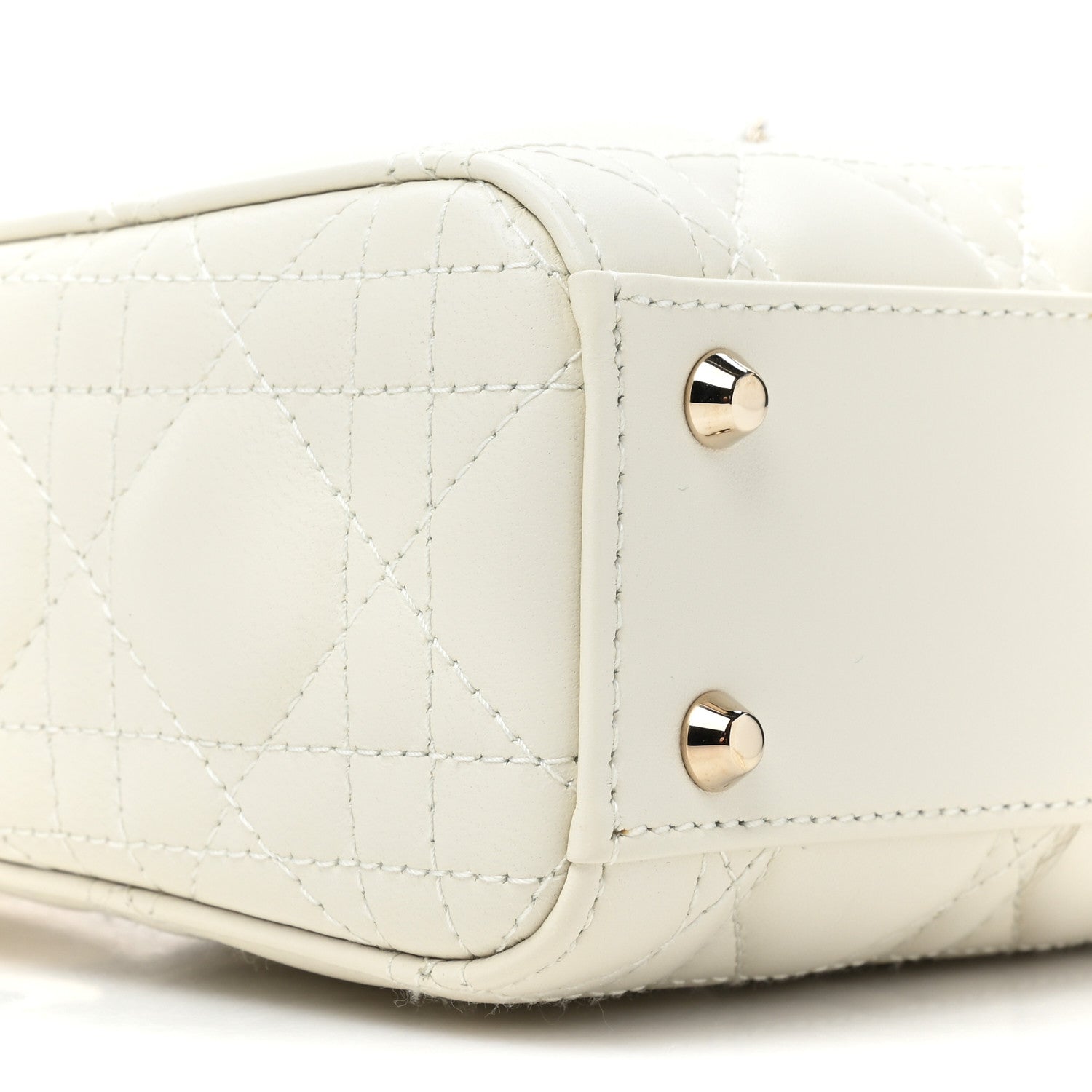 Christian Dior Lambskin Cannage Mini Lady Dior White 9 of 9