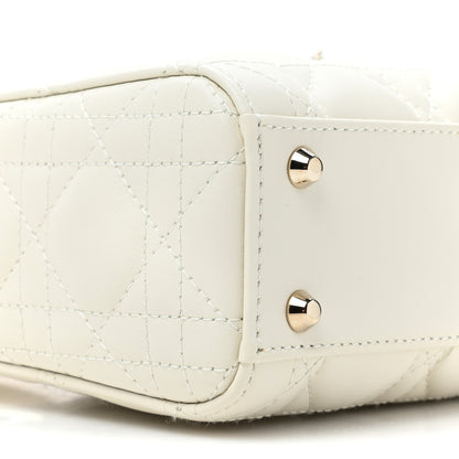 Christian Dior Lambskin Cannage Mini Lady Dior White 9 of 9