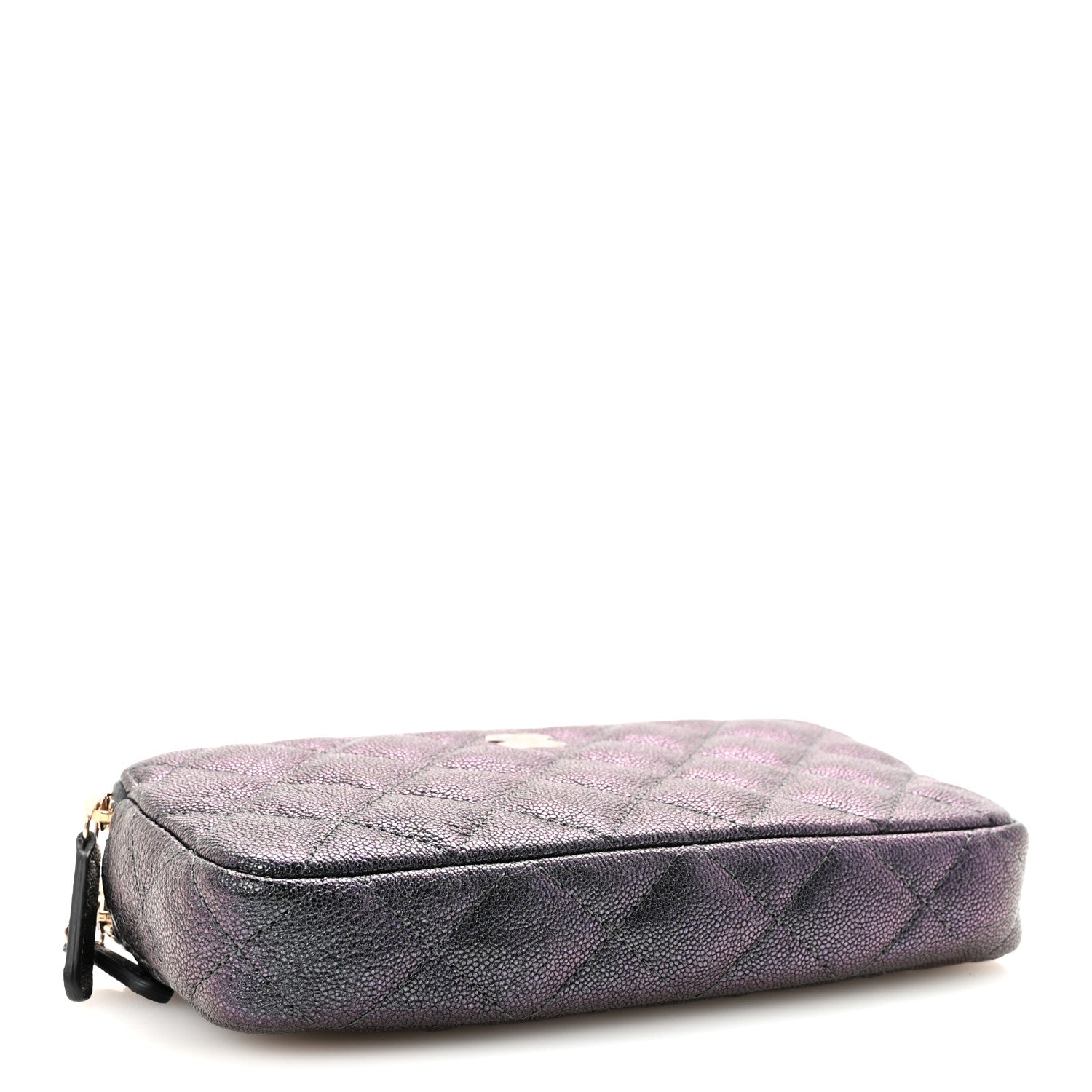 Chanel Iridescent Caviar Quilted Small Clutch With Chain Black 4 of 12