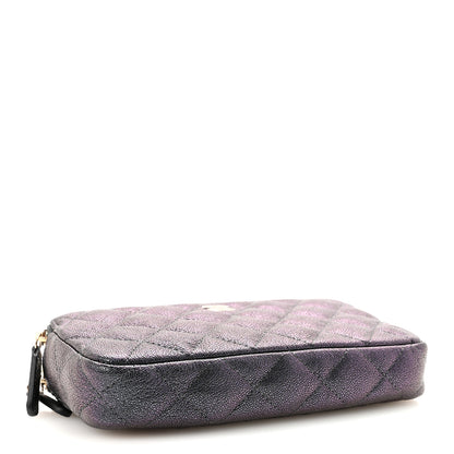 Chanel Iridescent Caviar Quilted Small Clutch With Chain Black 4 of 12