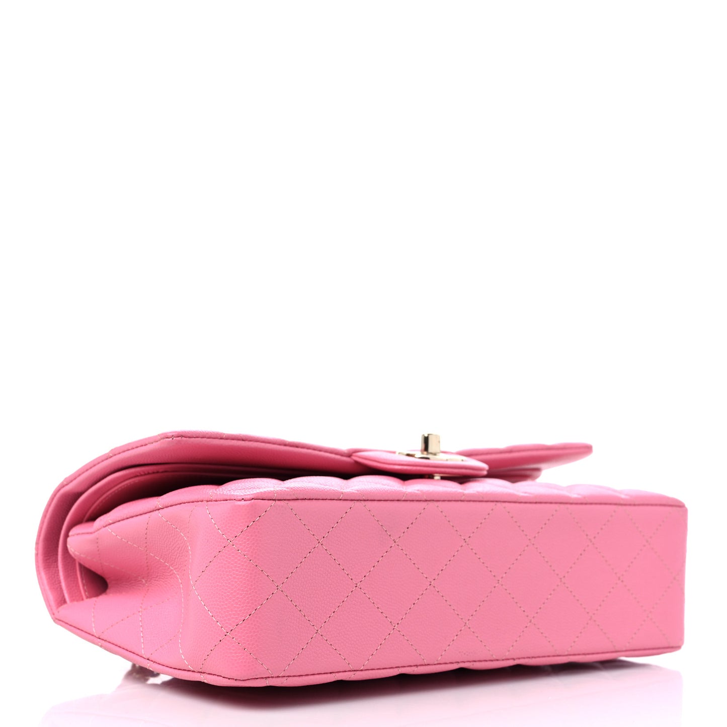 Caviar Quilted Medium Double Flap Pink