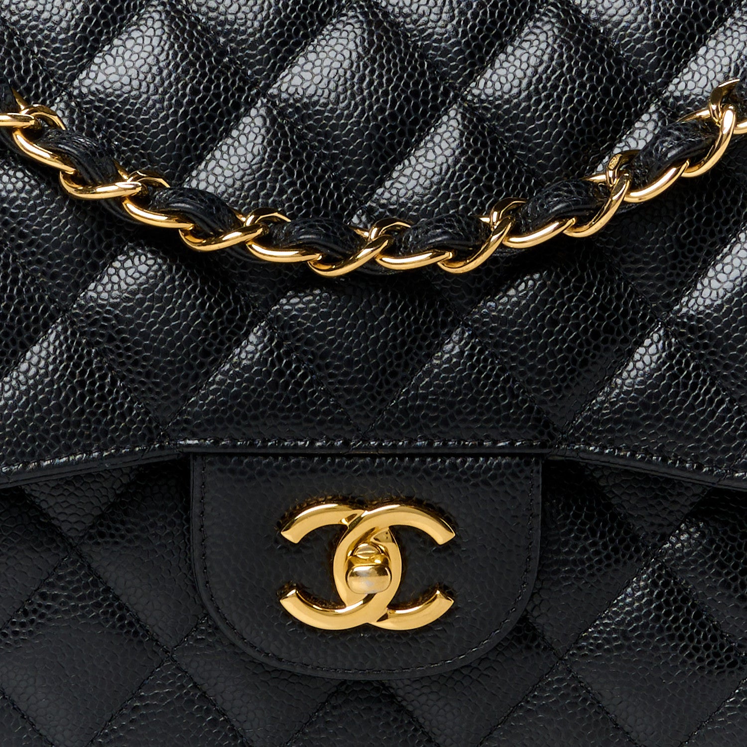 Chanel Caviar Quilted Jumbo Double Flap Black 9 of 12