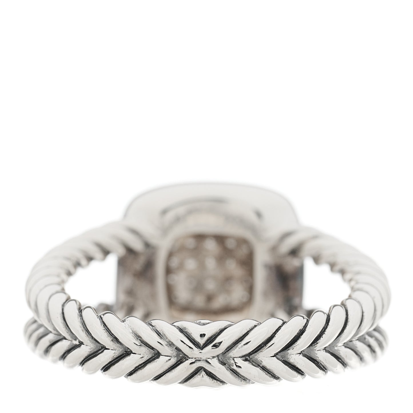 Sterling Silver Diamond 7mm Petite Albion Pave Ring 52 6