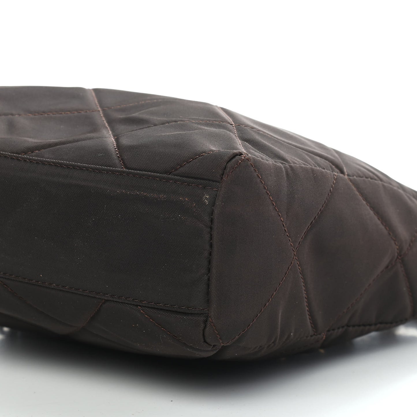 Nylon Tessuto Impuntu Quilted Shoulder Bag Ebano
