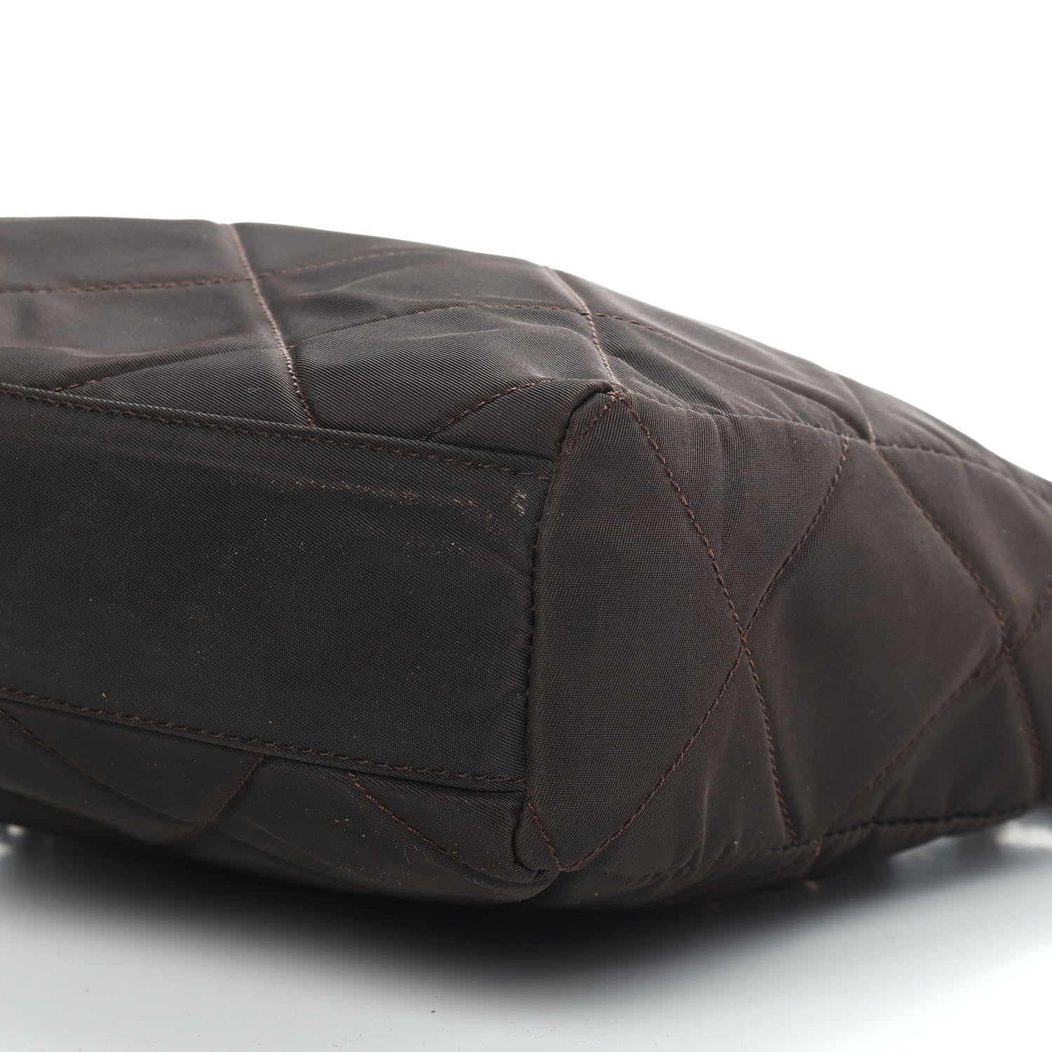 Prada Nylon Tessuto Impuntu Quilted Shoulder Bag Ebano 6 of 8