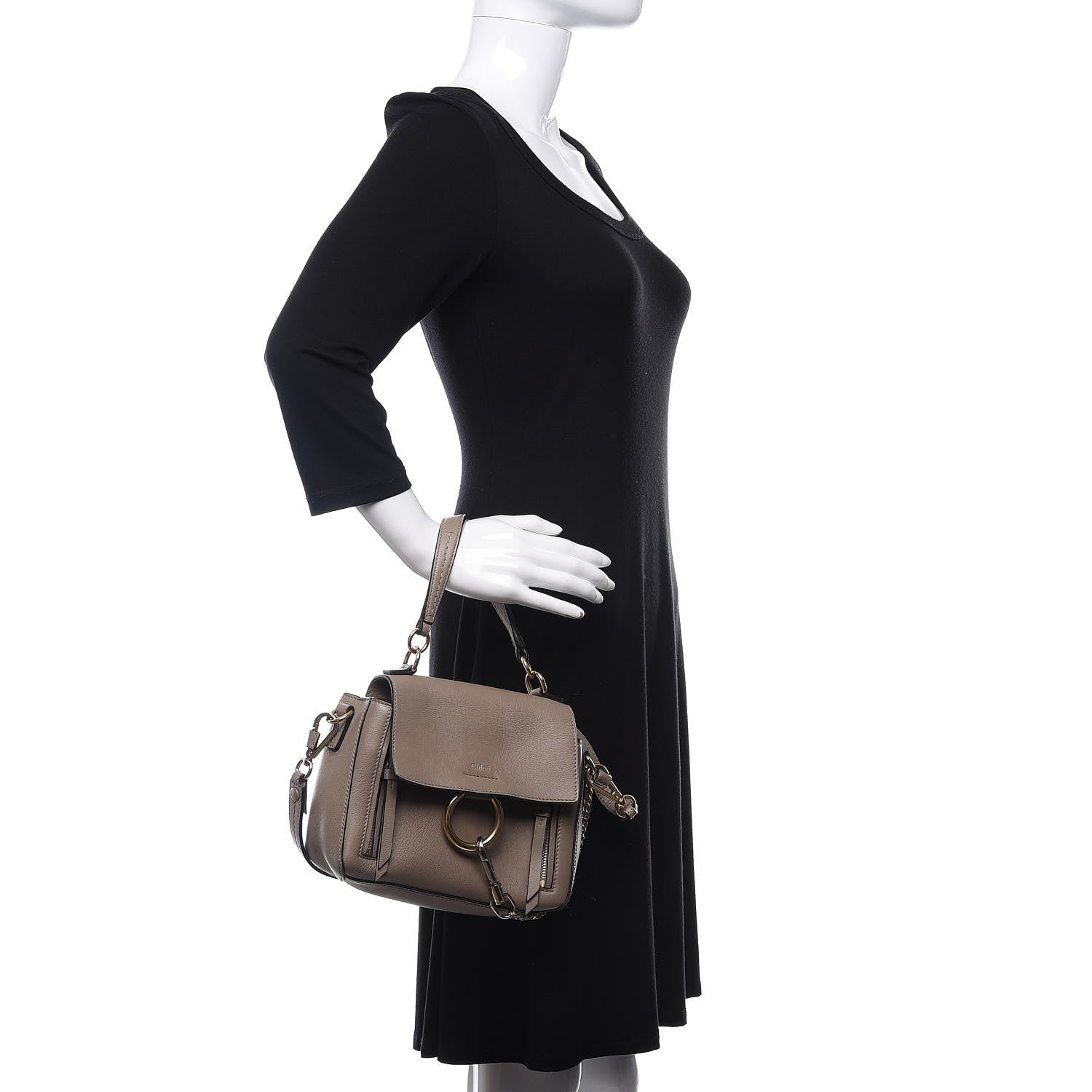 Chloe Calfskin Mini Faye Day Shoulder Bag Motty Grey 3 of 12