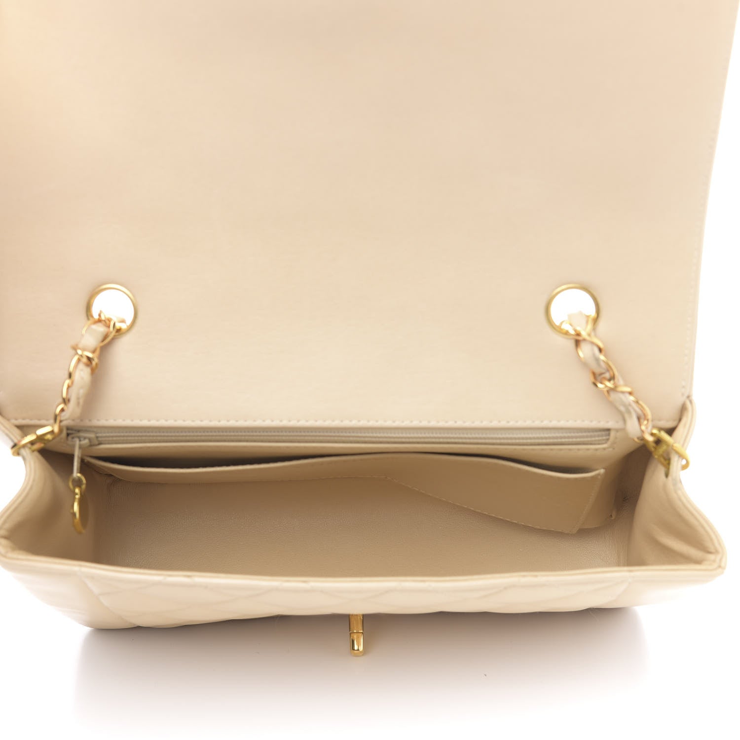 Chanel Lambskin Quilted Medium Single Flap Beige 5 of 17