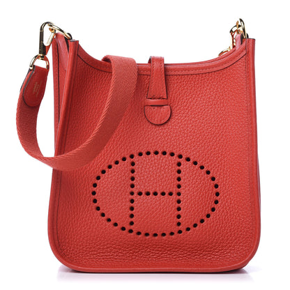 Hermes Taurillon Clemence Evelyne TPM Rouge Tomate Rouge Pivoine 1 of 11