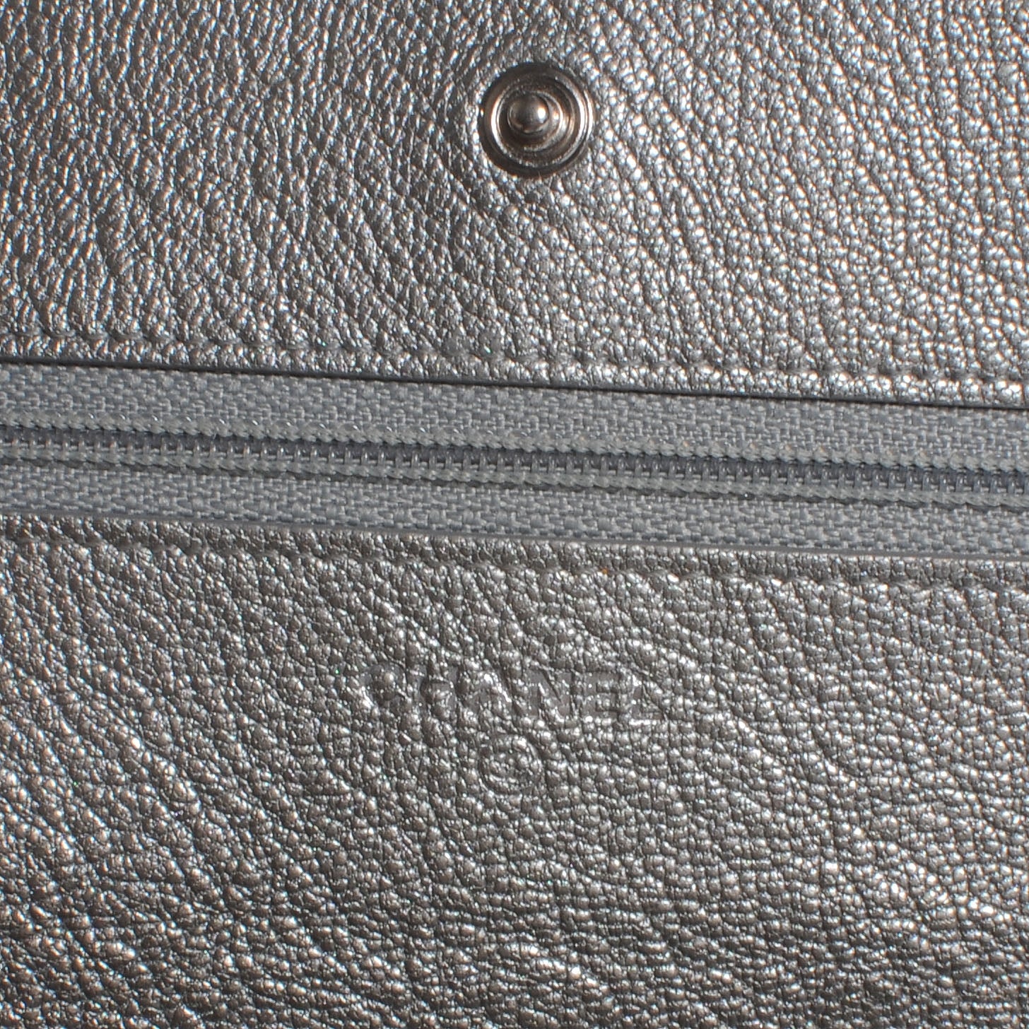 Chanel Goatskin Wallet On Chain WOC Silver 5 of 8