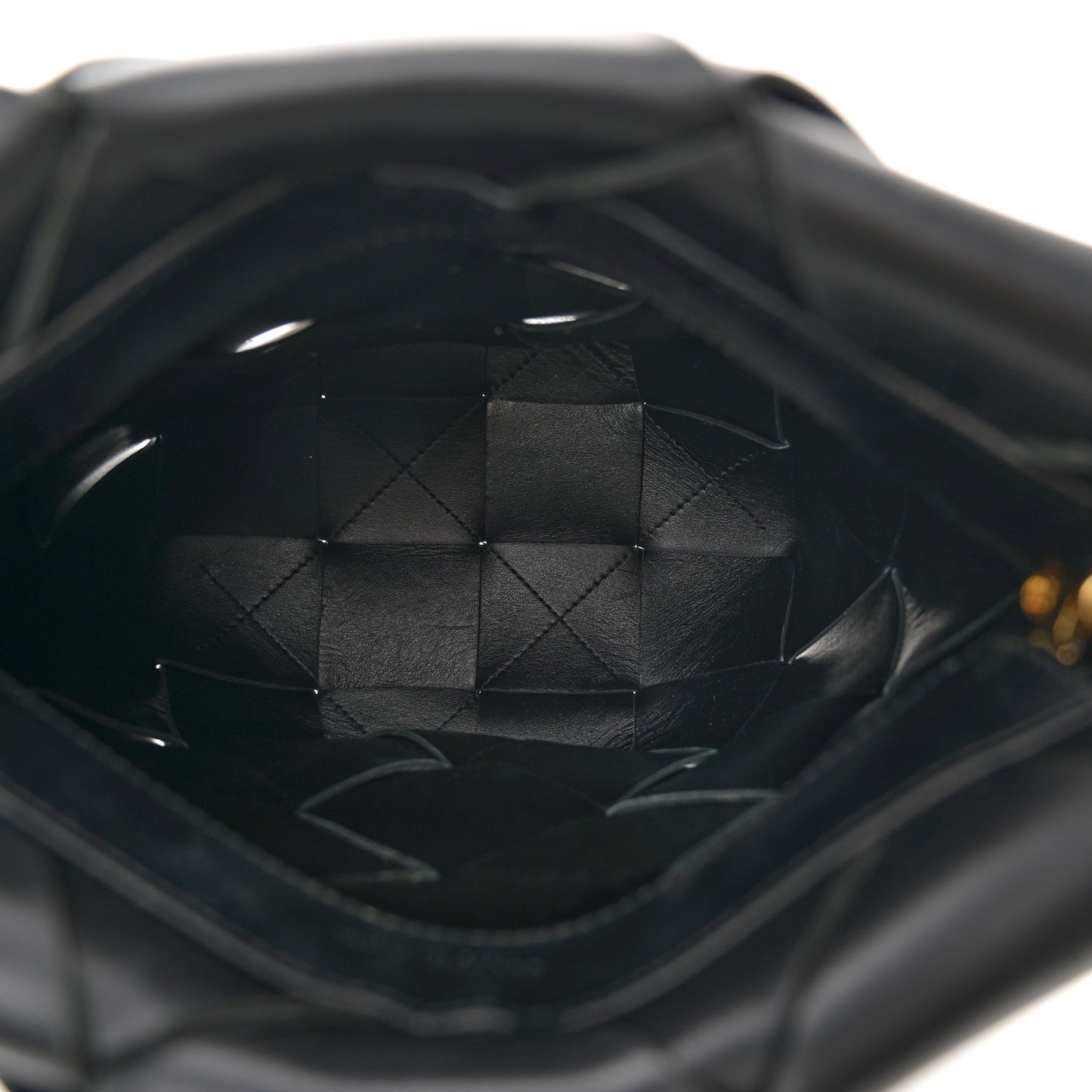 Nappa Maxi Intrecciato Clasp Bucket Bag Black