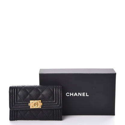 Chanel Caviar Quilted Boy Flap Card Holder Black 9 of 9