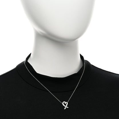 Tiffany Sterling Silver Small Paloma Picasso Loving Heart Pendant Necklace 2 of 5
