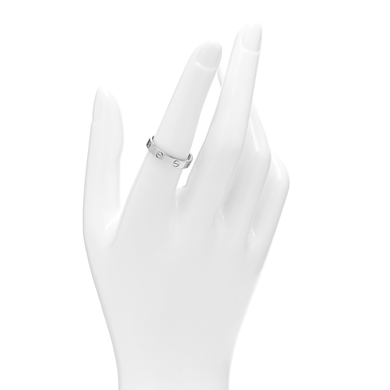 Cartier 18K White Gold 3.5mm LOVE Wedding Band Ring 54 6.75 2 of 4