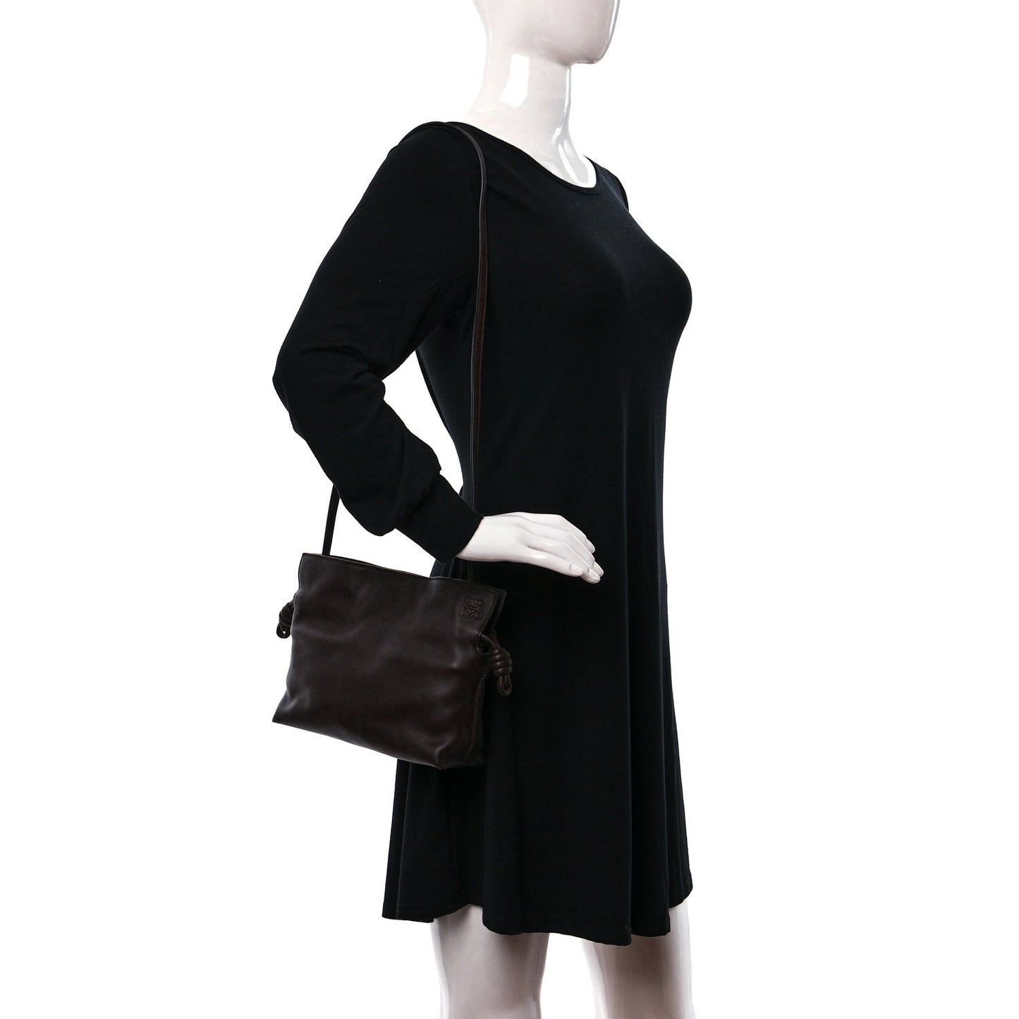 Calfskin Mini Flamenco Knot Clutch Prune