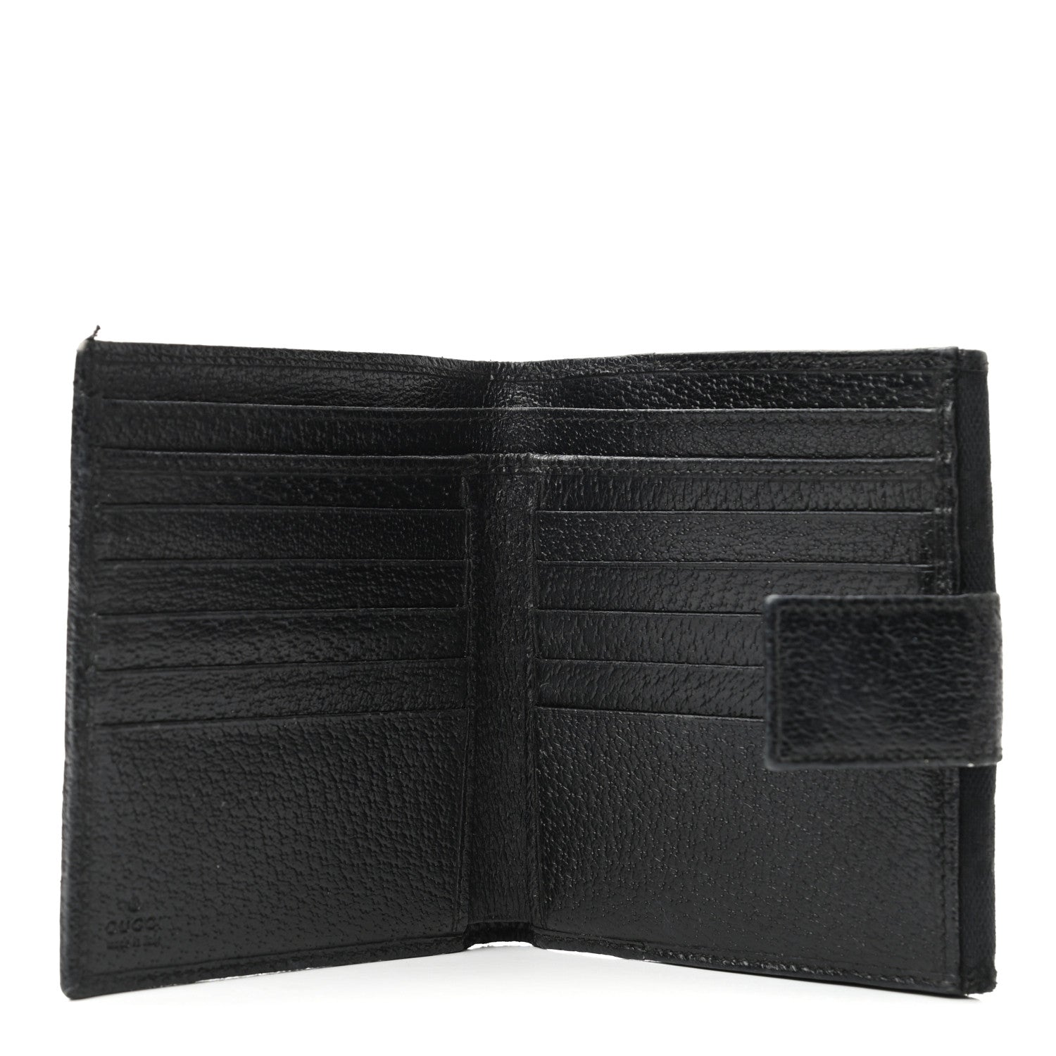 Gucci Monogram Metal Bar French Flap Wallet Black 5 of 7
