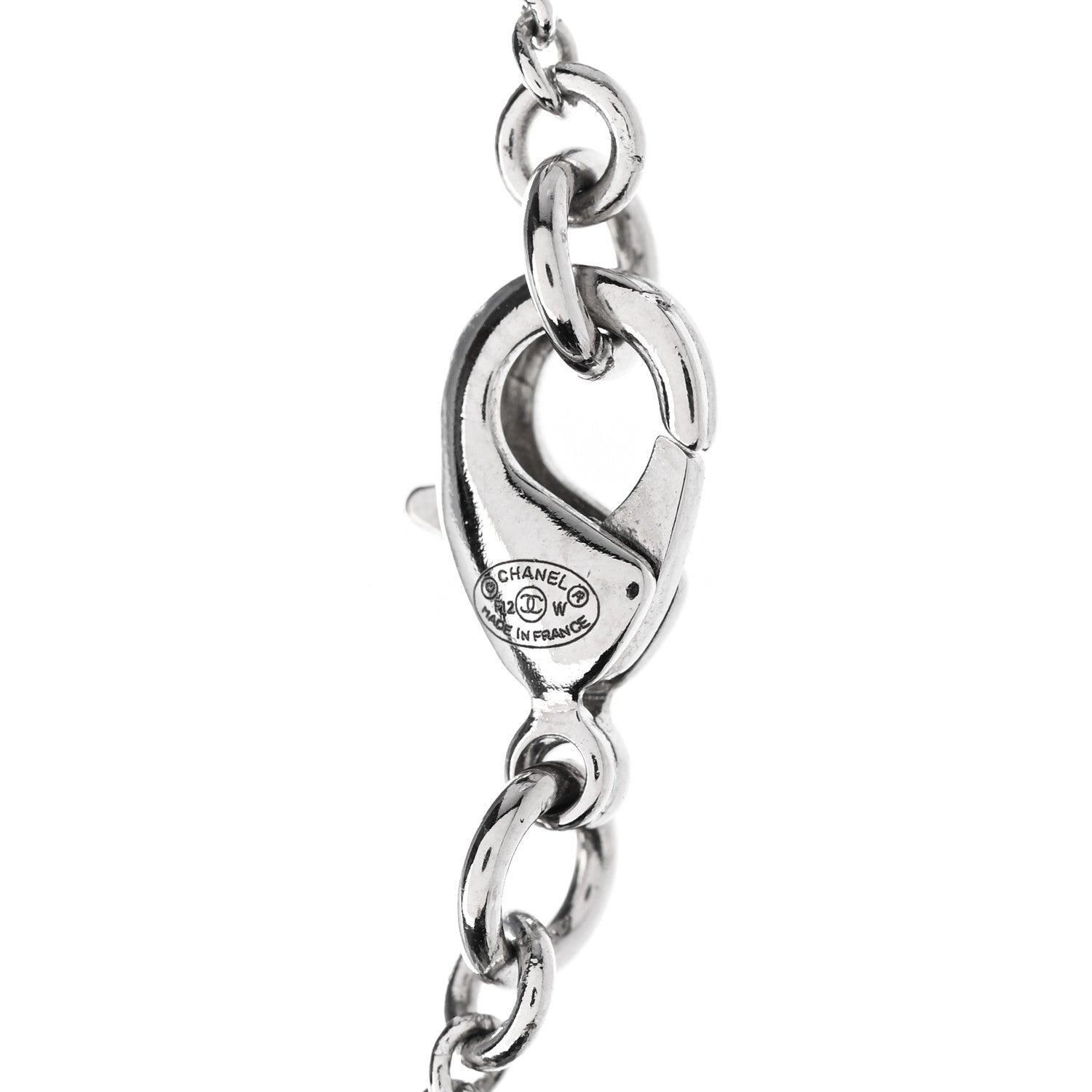 Chanel Crystal Timeless CC Necklace Silver 5 of 5