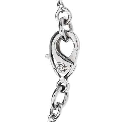 Chanel Crystal Timeless CC Necklace Silver 5 of 5
