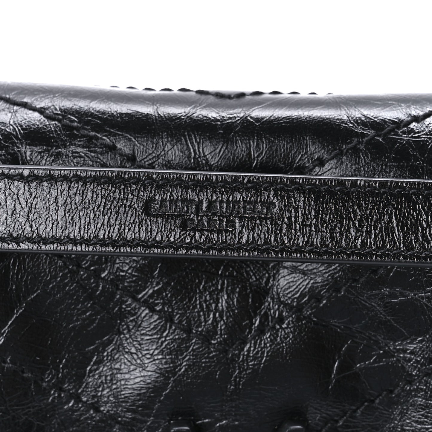 Crinkled Calfskin Matelasse Monogram Medium Niki Chain Satchel Black