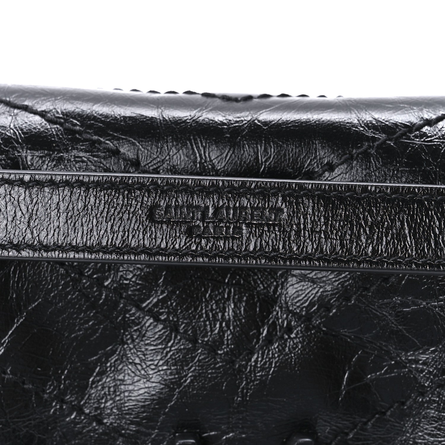 Saint Laurent Crinkled Calfskin Matelasse Monogram Medium Niki Chain Satchel Black 9 of 13