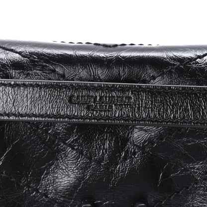 Saint Laurent Crinkled Calfskin Matelasse Monogram Medium Niki Chain Satchel Black 9 of 13