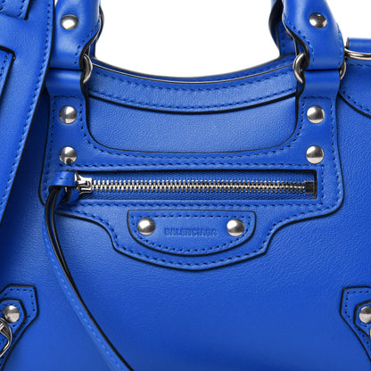 Balenciaga Smooth Calfskin Neo Classic Silver Hardware Mini City Bleu 10 of 10