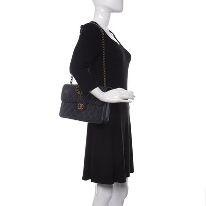 Chanel Glazed Calfskin Quilted Large Perfect Edge Flap Navy 2 of 10