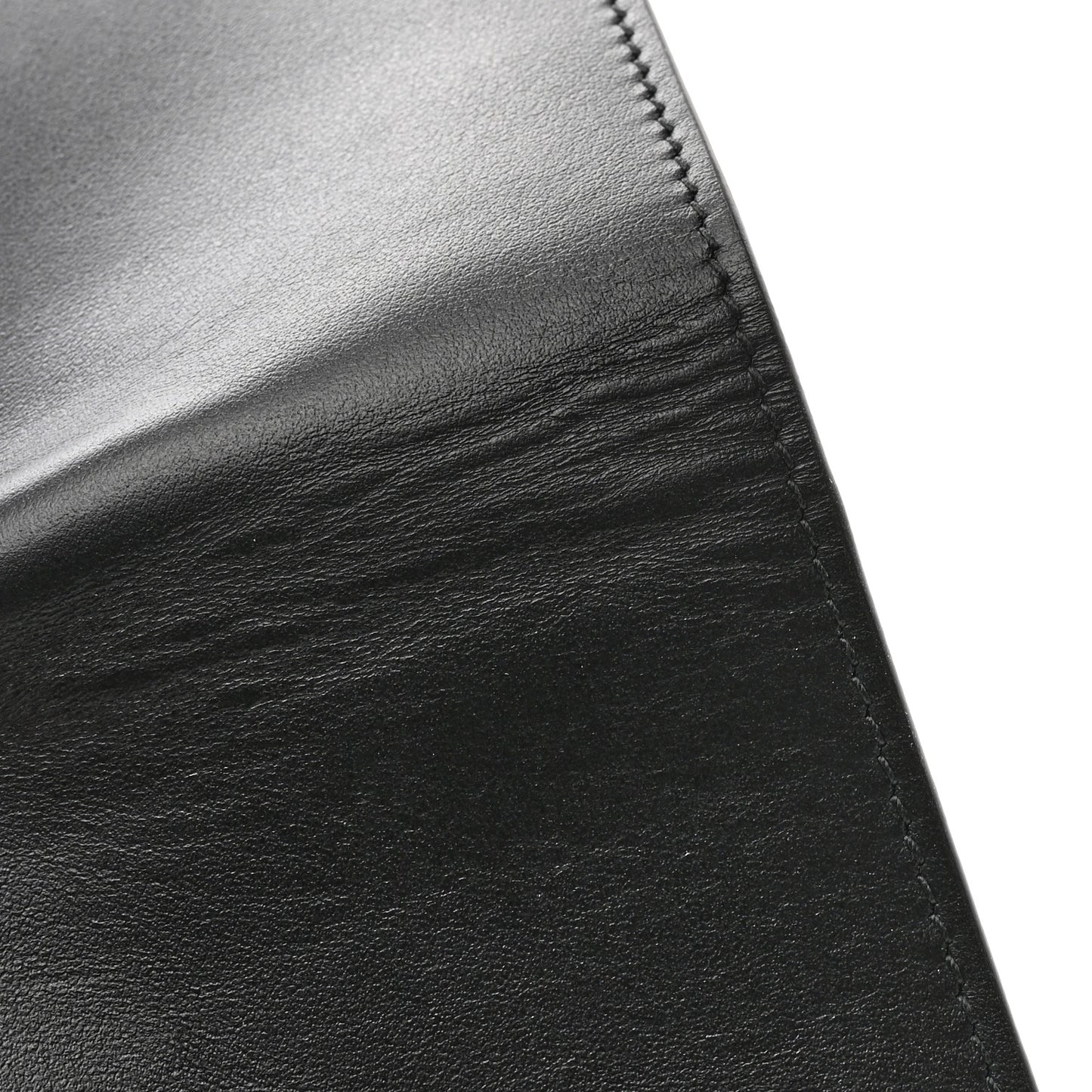 Plutone Calfskin Logo Bi-Fold Wallet Black