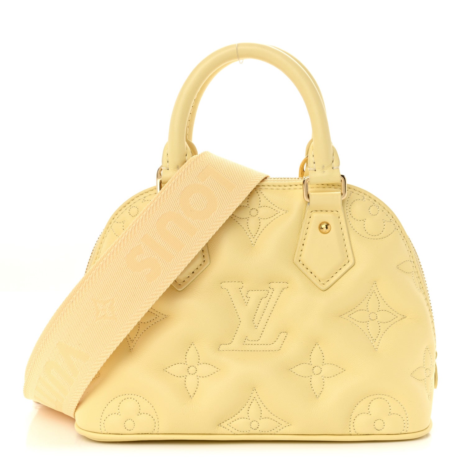 Louis Vuitton Calfskin Bubblegram Alma BB Banana 1 of 9