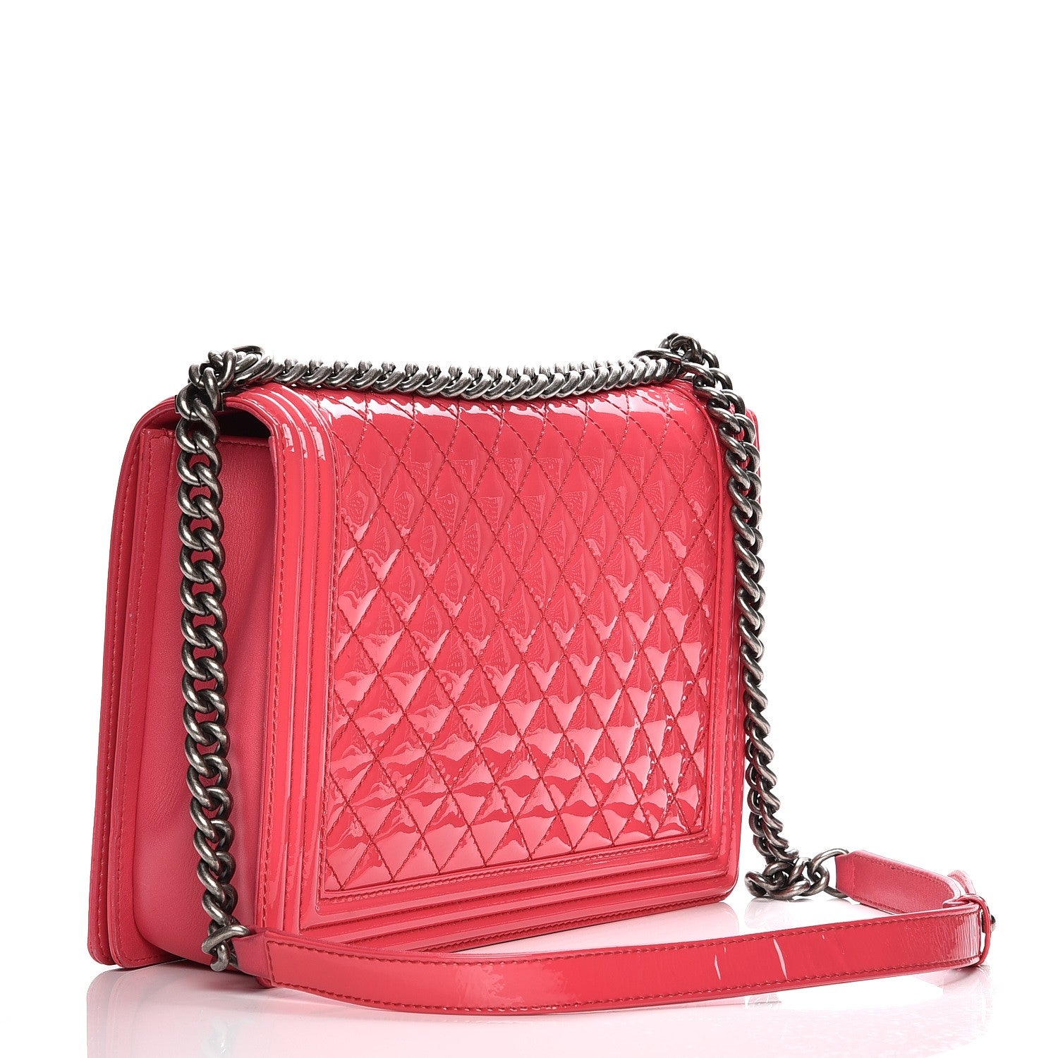 Chanel Patent Quilted Large Boy Flap Pink 3 of 16