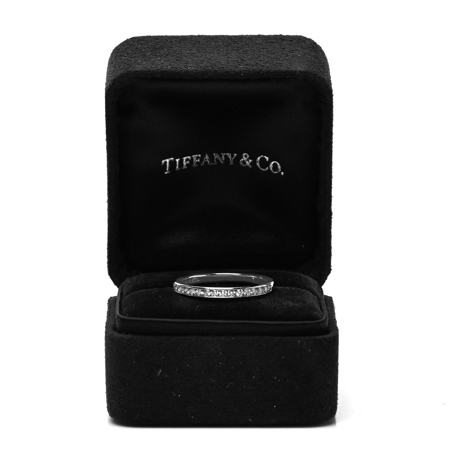 Tiffany Platinum Diamond .25ct Half Circle Wedding Band Ring 50 5.25 6 of 6