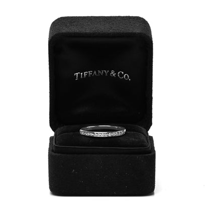 Tiffany Platinum Diamond .25ct Half Circle Wedding Band Ring 50 5.25 6 of 6