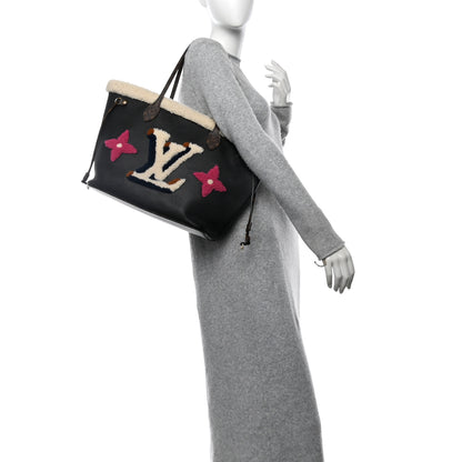 Louis Vuitton Calfskin Monogram Teddy Neverfull MM Black 2 of 12