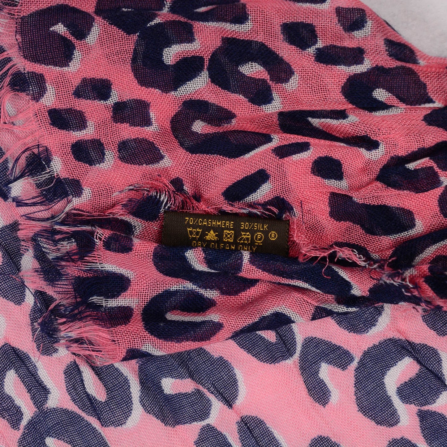 Cashmere Silk Leopard Stole Corail