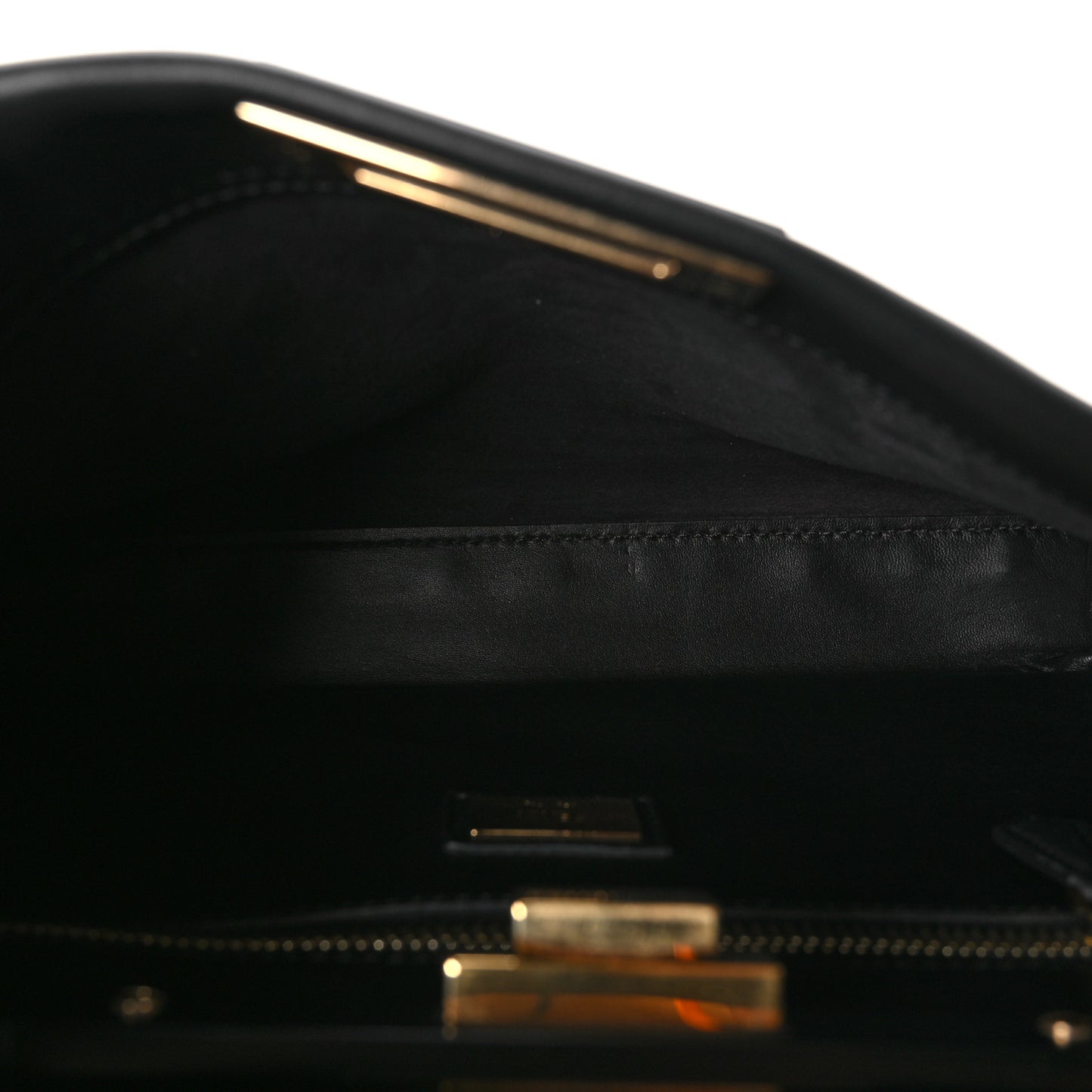 Vitello Seta Shiny Nappa Medium Peekaboo Iconic Satchel Black