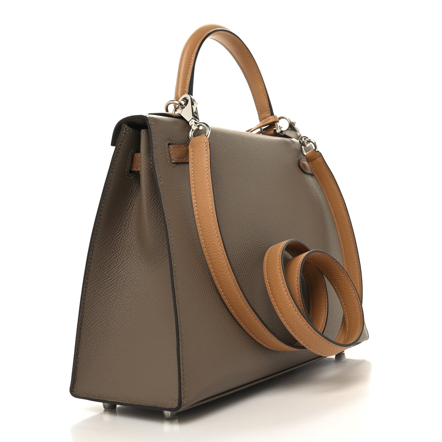 Epsom Tri-Color Kelly Sellier 25 Etoupe Alezan Biscuit