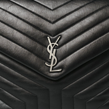 Saint Laurent Calfskin Y Quilted Monogram Large Loulou Chain Satchel Black 8 of 11