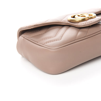 Gucci Calfskin Matelasse Super Mini GG Marmont Shoulder Bag Porcelain Rose 7 of 9