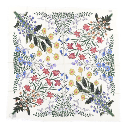 Gucci Silk Twill New Flora Square Scarf Ivory 1 of 5