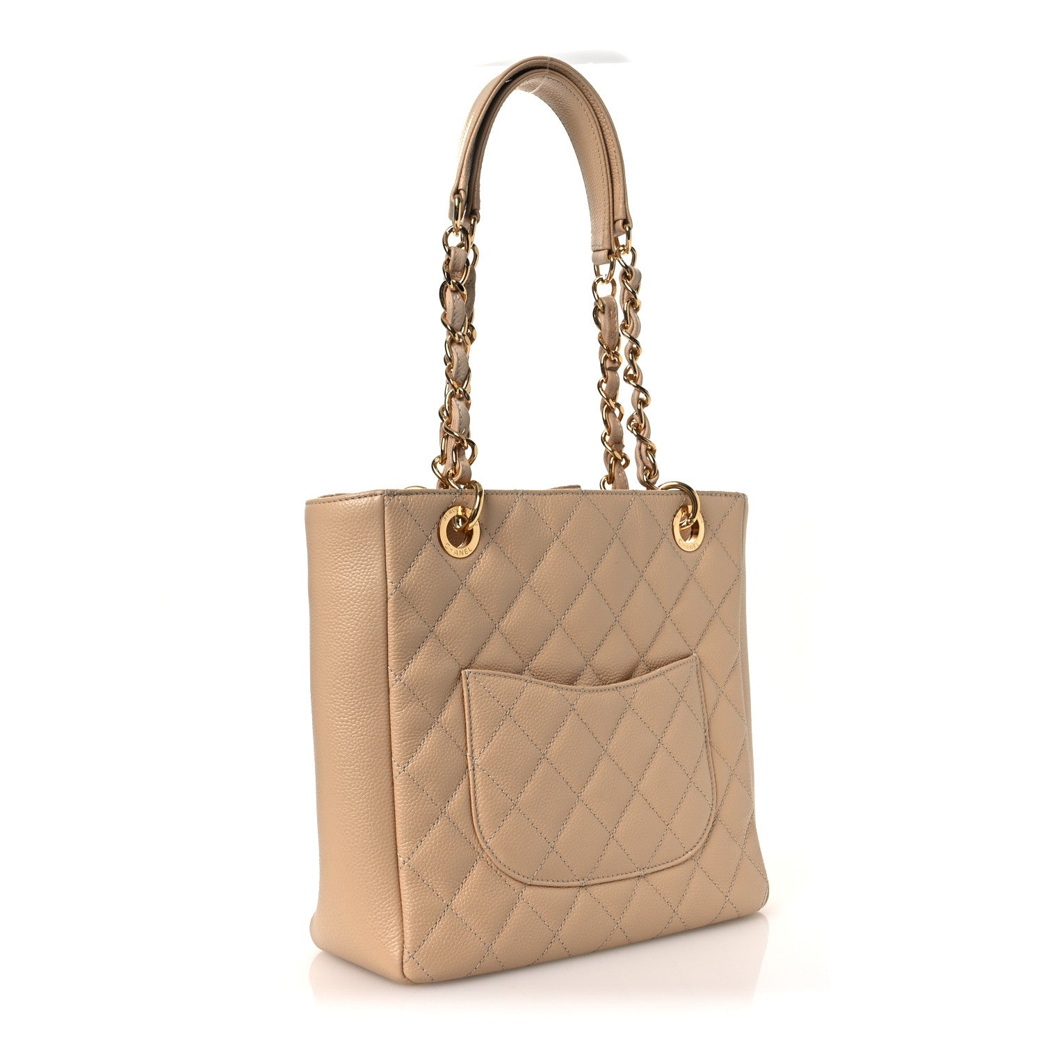 Chanel Caviar Quilted Petit Shopping Tote PST Beige Clair 3 of 15