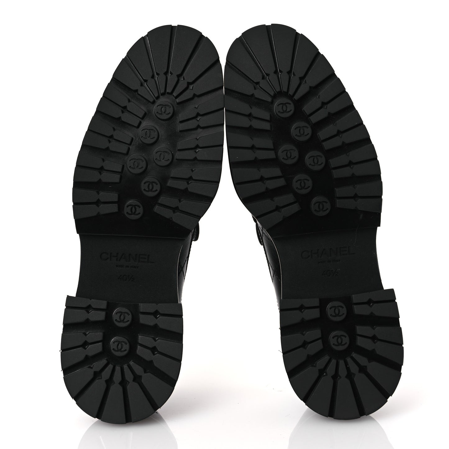 Calfskin Quilted CC Mocassin Loafers 40.5 Black