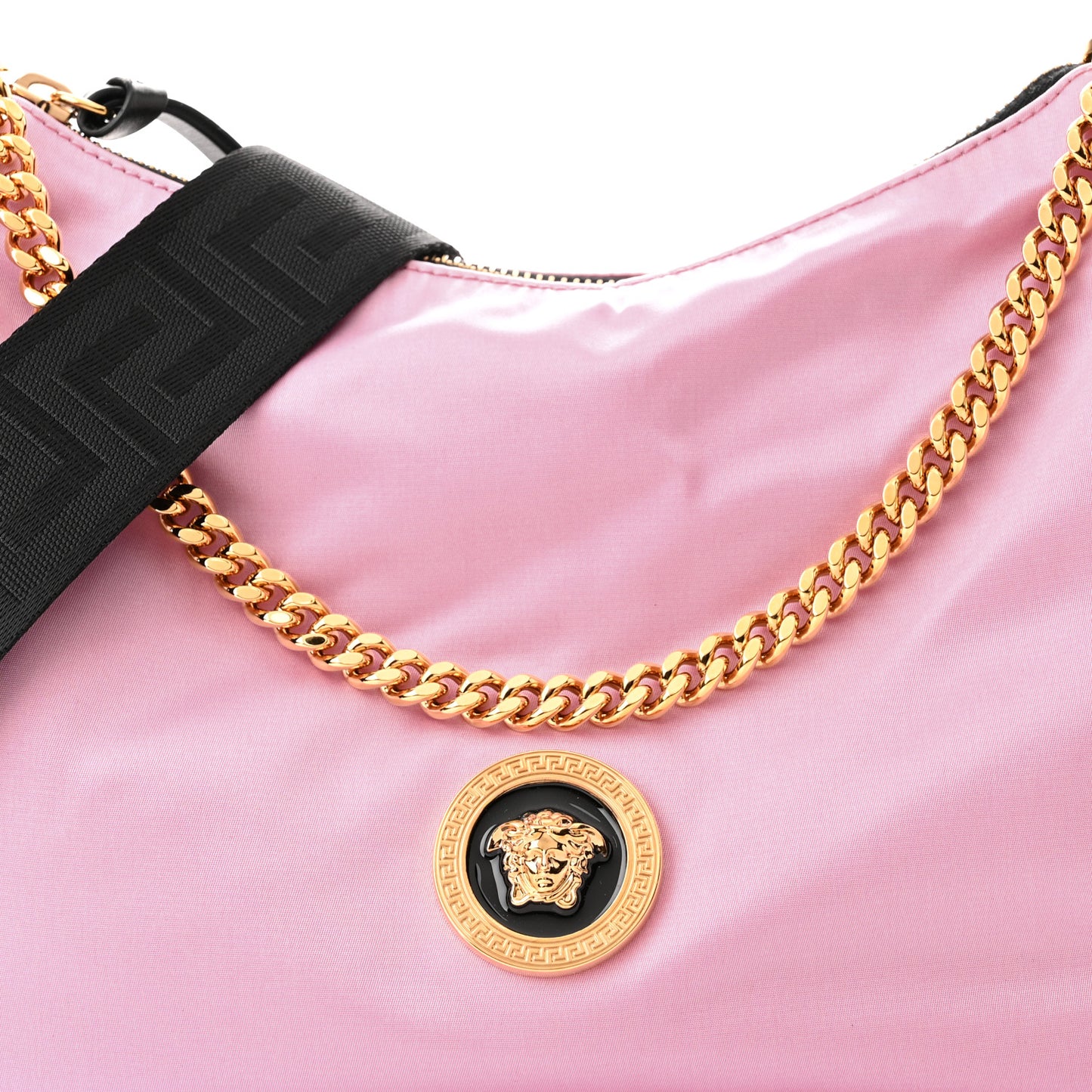 Nylon Tribute Chain Crossbody Shoulder Bag Light Pink