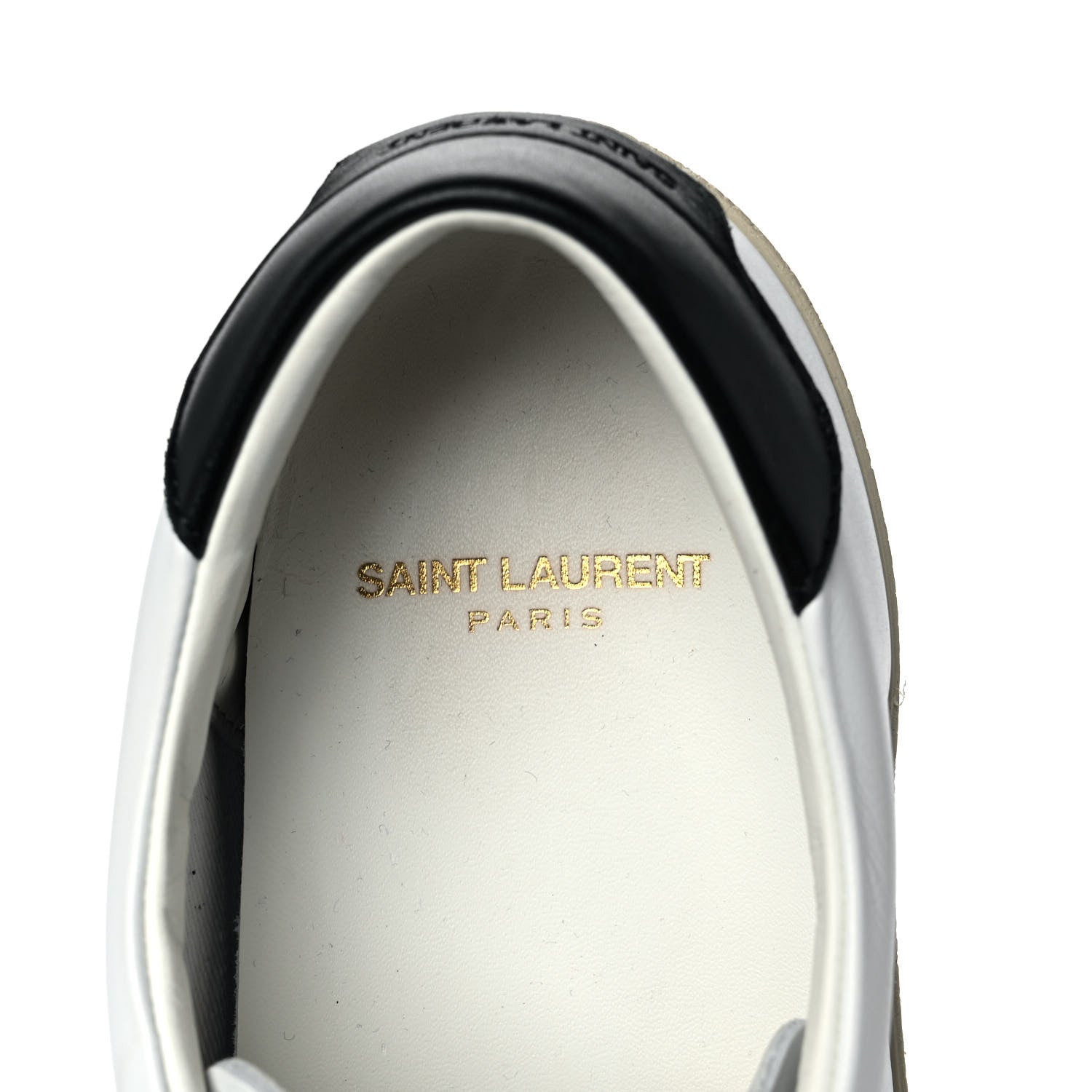 Saint Laurent Calfskin Embroidered Court Classic Sneakers 39 White Black 7 of 9