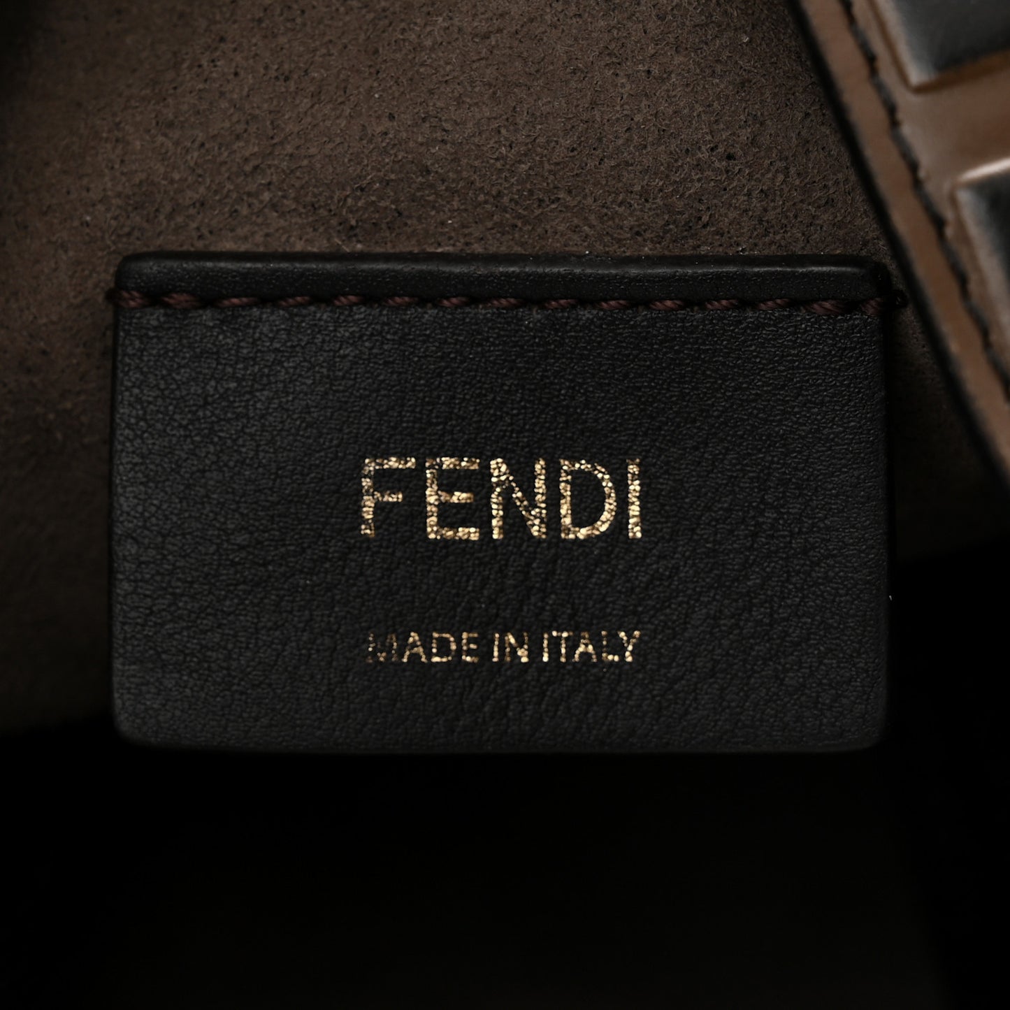 Vitello Liberty F is Fendi Bi-Color FF 1974 Embossed Mini Mon Tresor Bucket Bag Maya Black