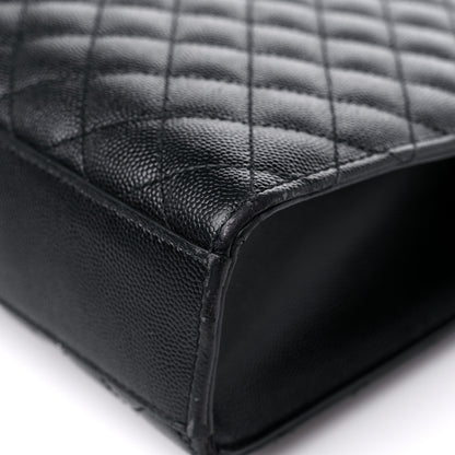 Saint Laurent Grain De Poudre Textured Mixed Matelasse Large Triquilt Monogram Satchel Black 12 of 19