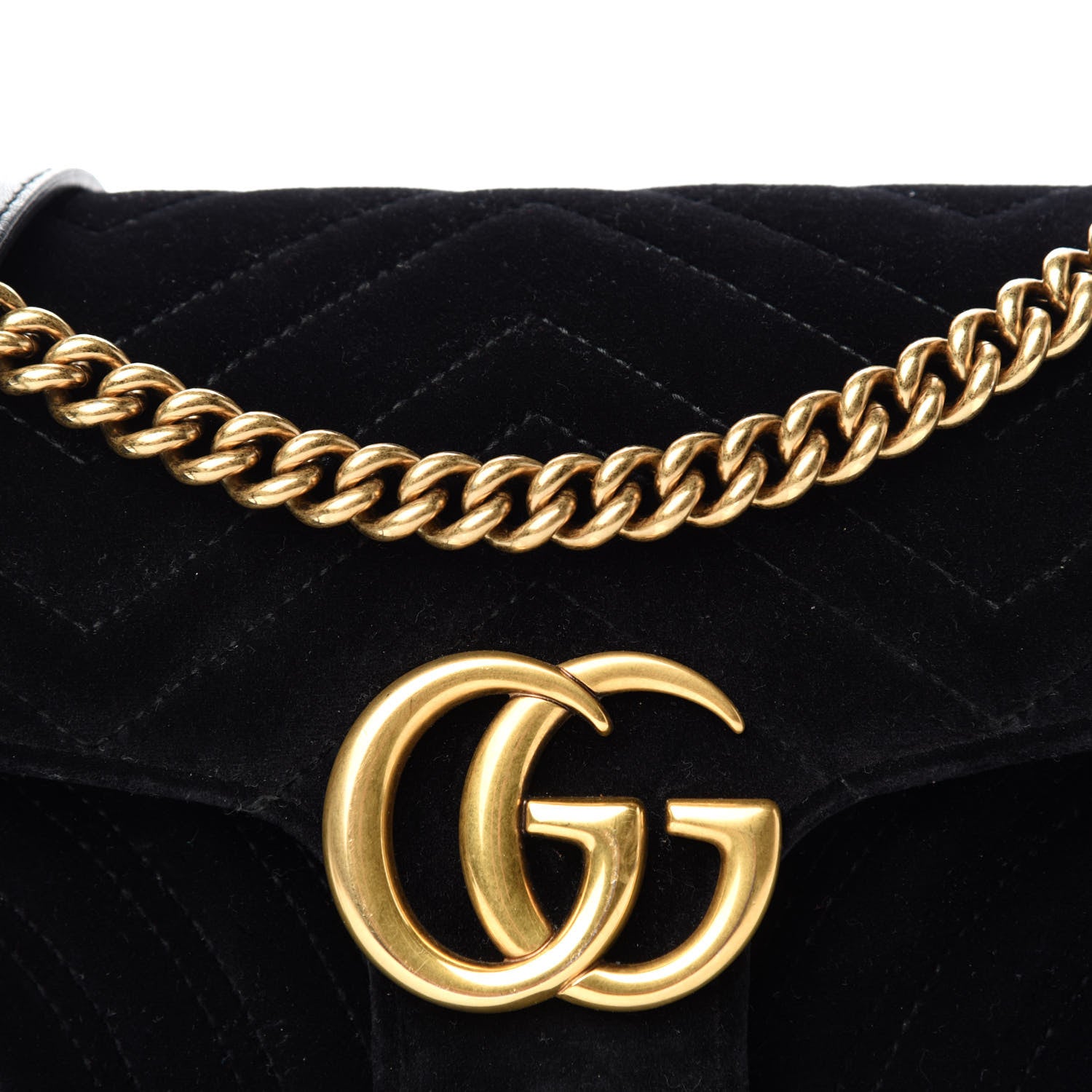 Gucci Velvet Matelasse Small GG Marmont Shoulder Bag Black 14 of 14