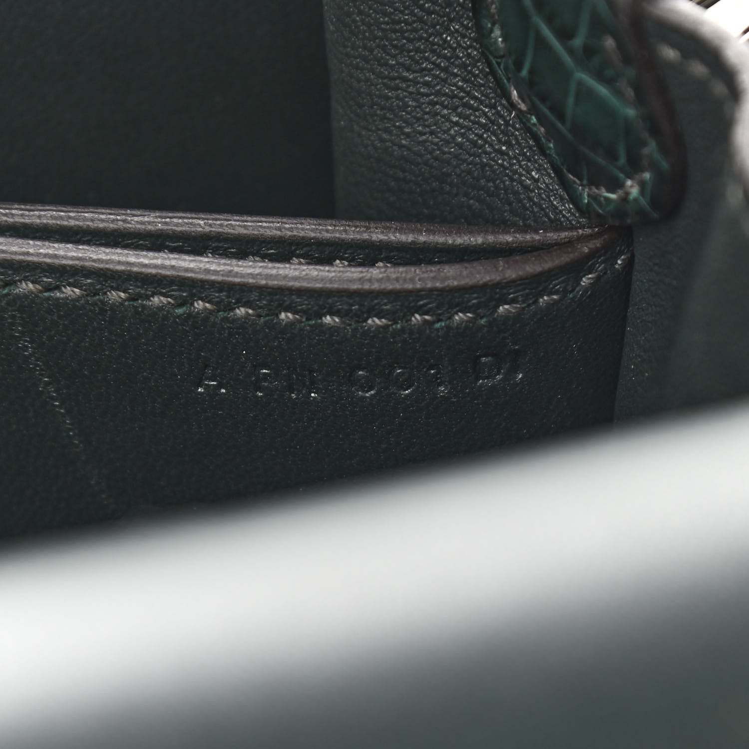 Hermes Matte Alligator Lizard Mini Sac Roulis Ombre Vert Fonce 7 of 9